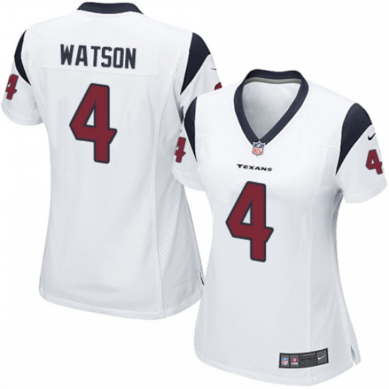 Women's Nike Houston Texans #4 Deshaun Watson Game White NFL Jersey - Ujersey
