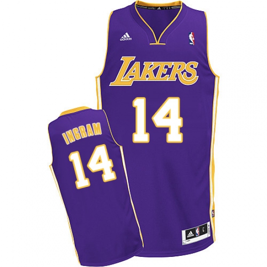Men's Adidas Los Angeles Lakers #14 Brandon Ingram Swingman Purple Road NBA Jersey - Ujersey