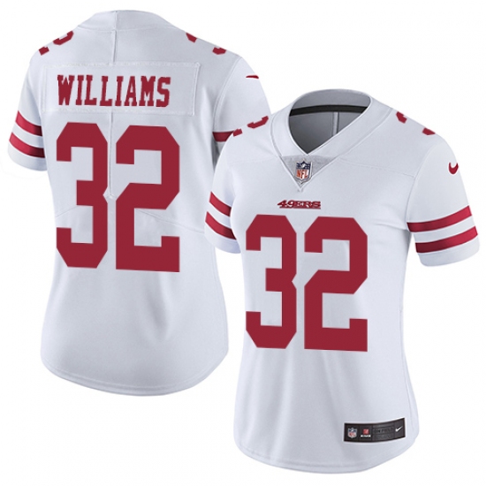 Women's Nike San Francisco 49ers #32 Joe Williams White Vapor Untouchable Elite Player NFL Jersey - Ujersey