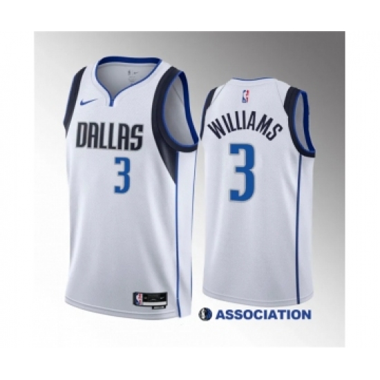 Men's Dallas Mavericks #3 Grant Williams White Association Edition Stitched Basketball Jersey - Ujersey