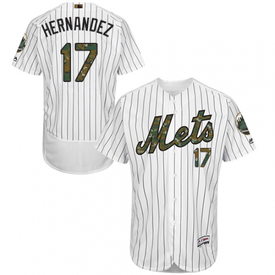 Men's Majestic New York Mets #17 Keith Hernandez Authentic White 2016 Memorial Day Fashion Flex Base MLB Jersey - Ujersey