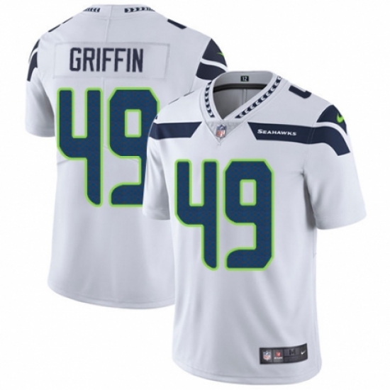 Men's Nike Seattle Seahawks #49 Shaquem Griffin White Vapor Untouchable Limited Player NFL Jersey - Ujersey