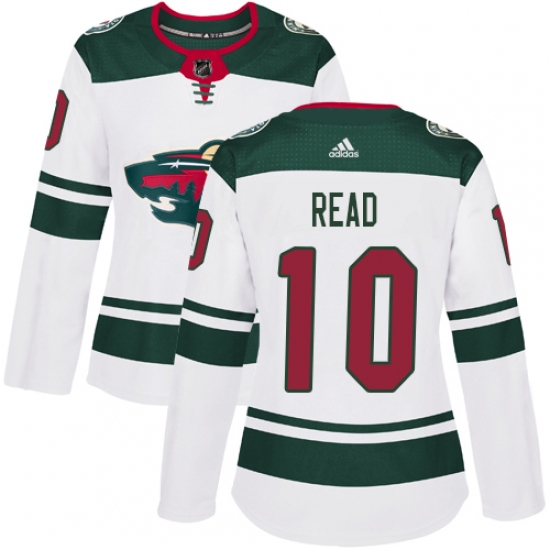 Women's Adidas Minnesota Wild #10 Matt Read Authentic White Away NHL Jersey - Ujersey