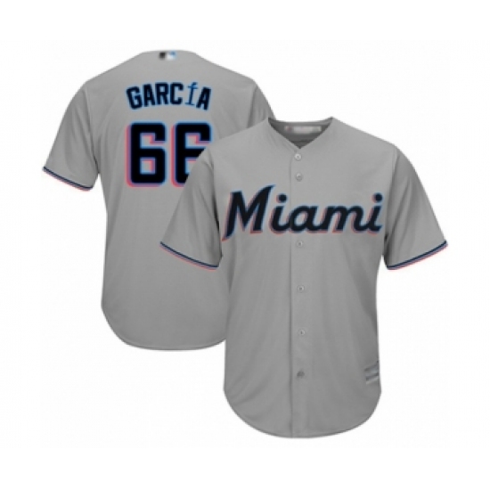 Youth Miami Marlins #66 Jarlin Garcia Authentic Grey Road Cool Base Baseball Player Jersey