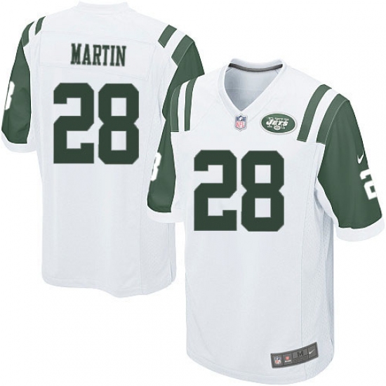 Men's Nike New York Jets #28 Curtis Martin Game White NFL Jersey - Ujersey