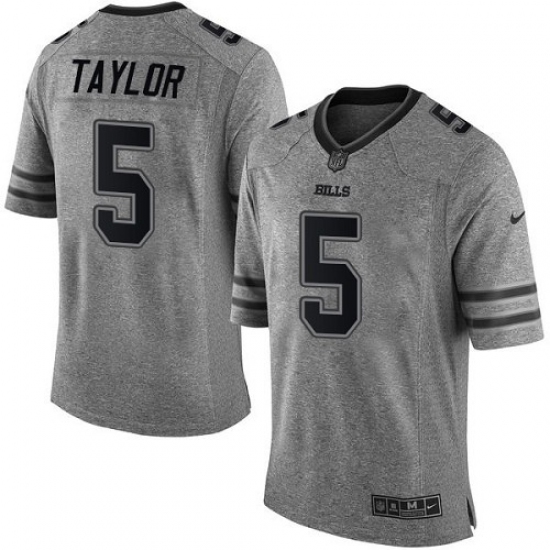 Men's Nike Buffalo Bills #5 Tyrod Taylor Limited Gray Gridiron NFL Jersey - Ujersey