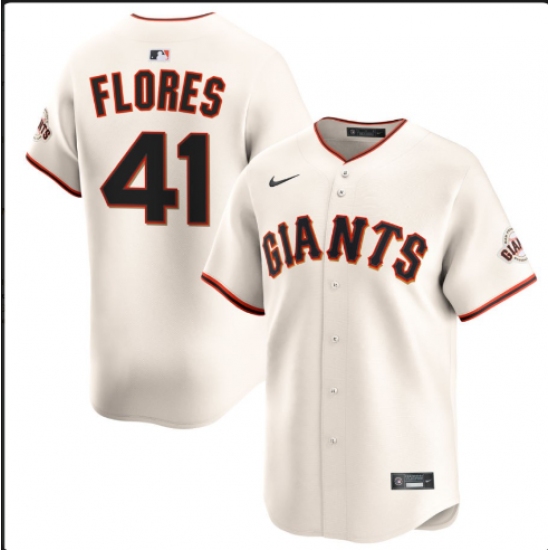 Men's San Francisco Giants #41 Wilmer Flores Nike Cream Home Replica Jersey - Ujersey