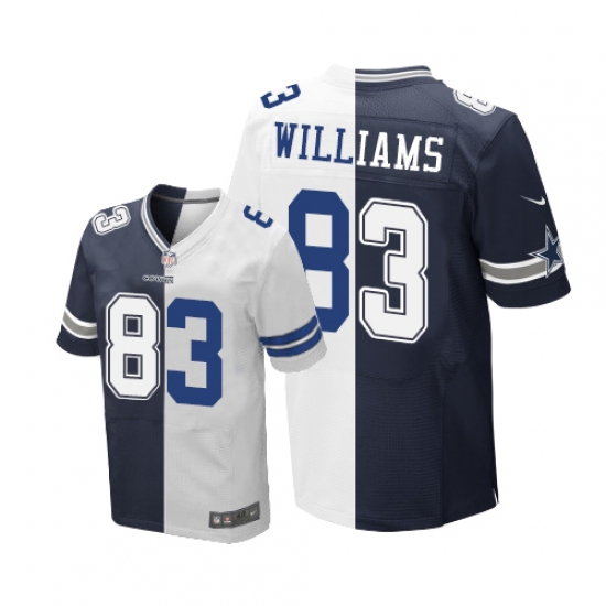 Men's Nike Dallas Cowboys #83 Terrance Williams Elite Navy Blue/White Split Fashion NFL Jersey - Ujersey