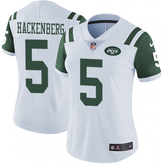 Women's Nike New York Jets #5 Christian Hackenberg Elite White NFL Jersey - Ujersey