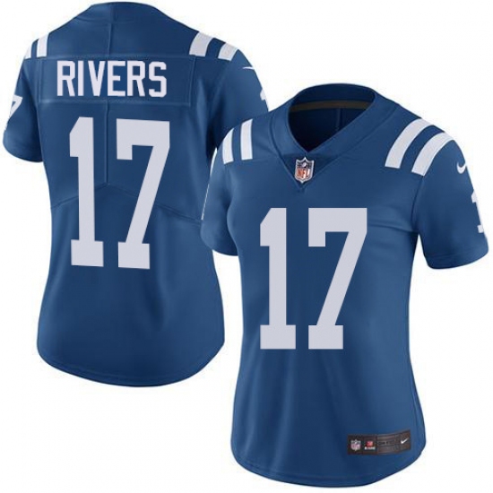 Women's Nike Indianapolis Colts #17 Philip Rivers Royal Blue Stitched NFL Limited Rush Jersey - Ujersey