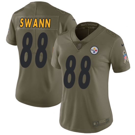 Women's Nike Pittsburgh Steelers #88 Lynn Swann Limited Olive 2017 Salute to Service NFL Jersey - Ujersey