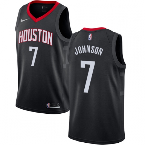 Men's Nike Houston Rockets #7 Joe Johnson Authentic Black NBA Jersey Statement Edition - Ujersey