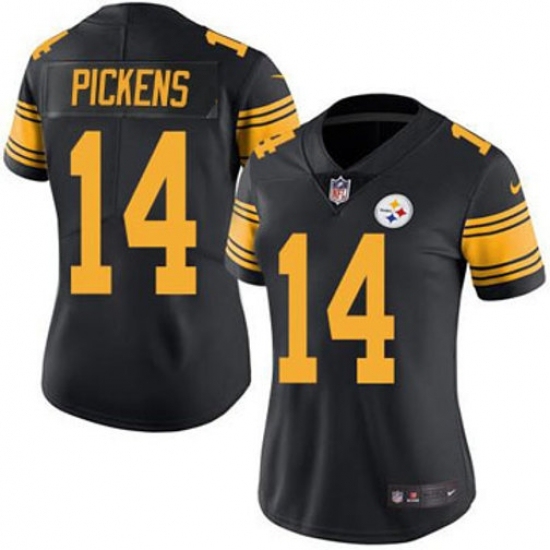 Women Pittsburgh Steelers #14 George Pickens Rush Vapor Untouchable Limited Stitched Jersey - Ujersey
