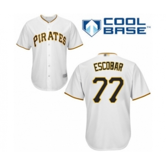 Youth Pittsburgh Pirates #77 Luis Escobar Authentic White Home Cool Base Baseball Player Jersey - Ujersey