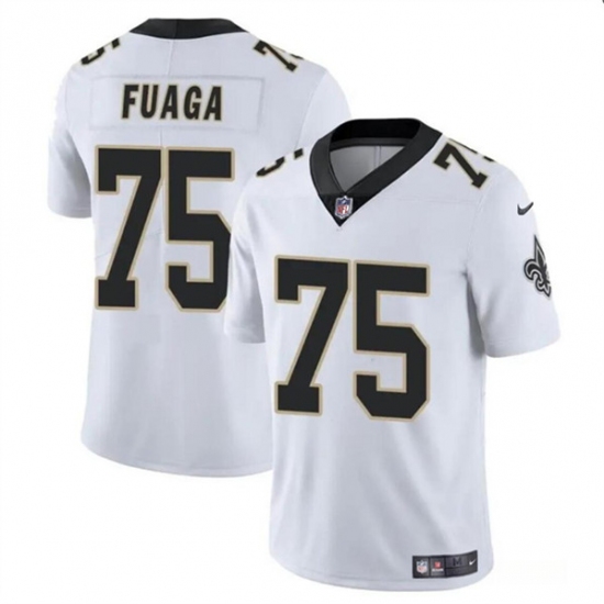 Men's New Orleans Saints #75 Taliese Fuaga White 2024 Draft Vapor Limited Football Stitched Jersey - Ujersey