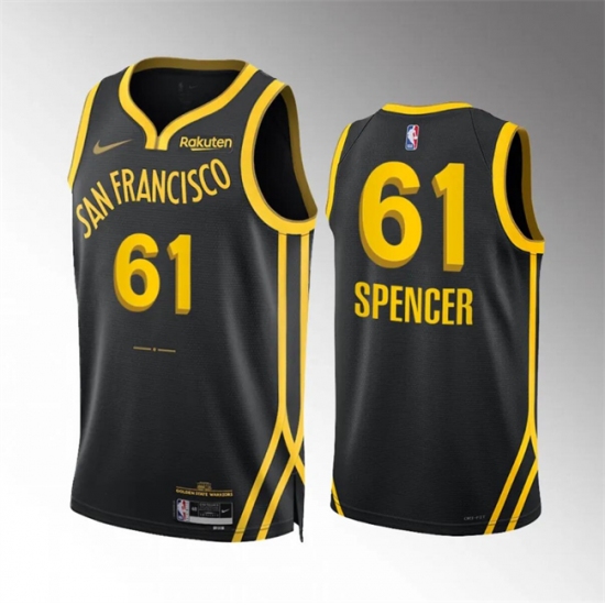 Men's Golden State Warriors #61 Pat Spencer Navy Statement Edition Stitched Basketball Jersey - Ujersey