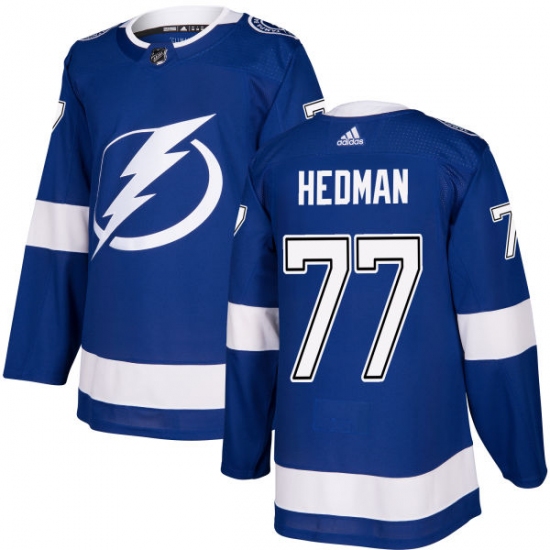 Youth Adidas Tampa Bay Lightning #77 Victor Hedman Authentic Royal Blue Home NHL Jersey - Ujersey