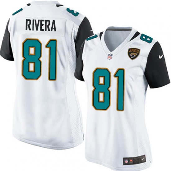 Women's Nike Jacksonville Jaguars #81 Mychal Rivera Game White NFL Jersey - Ujersey