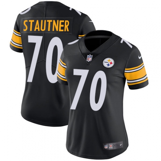 Women's Nike Pittsburgh Steelers #70 Ernie Stautner Black Team Color Vapor Untouchable Limited Player NFL Jersey - Ujersey