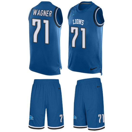 Men's Nike Detroit Lions #71 Ricky Wagner Limited Light Blue Tank Top Suit NFL Jersey - Ujersey