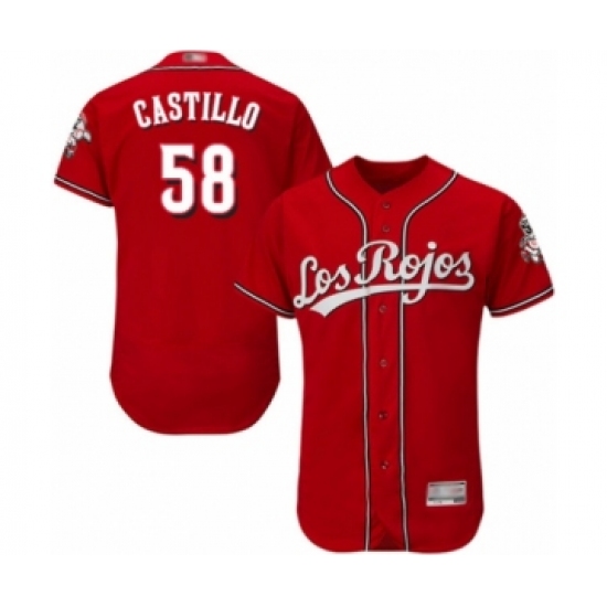 Men's Cincinnati Reds #58 Luis Castillo Red Los Rojos Flexbase Authentic Collection Baseball Jersey - Ujersey