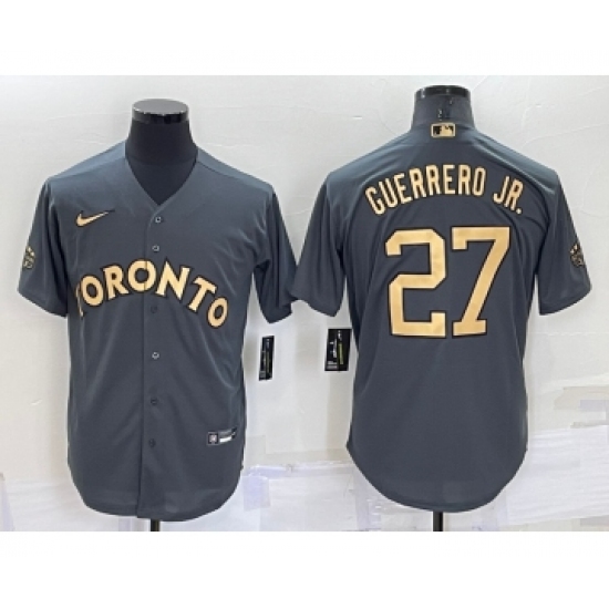 Men's Toronto Blue Jays #27 Vladimir Guerrero Jr Grey 2022 All Star Stitched Cool Base Nike Jersey - Ujersey