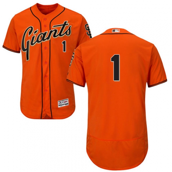 Men's Majestic San Francisco Giants #1 Gregor Blanco Orange Alternate Flex Base Authentic Collection MLB Jersey - Ujersey