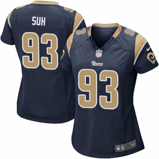 Women's Nike Los Angeles Rams #93 Ndamukong Suh Game Navy Blue Team Color NFL Jersey - Ujersey