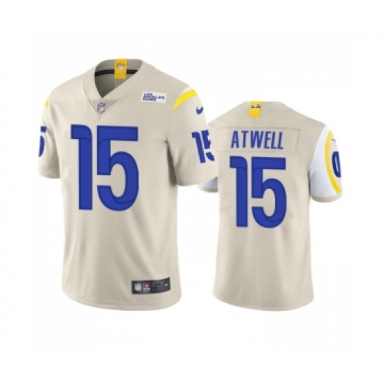 Men's Los Angeles Rams #15 Tutu Atwell Bone Vapor Untouchable Limited Stitched Football Jersey - Ujersey