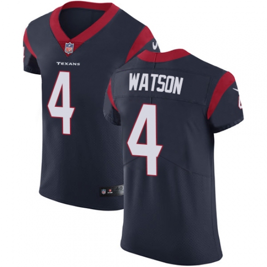 Men's Nike Houston Texans #4 Deshaun Watson Navy Blue Team Color Vapor Untouchable Elite Player NFL Jersey - Ujersey