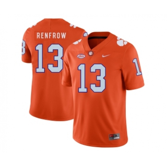 Clemson Tigers 13 Hunter Renfrow Orange Nike College Football Jersey - Ujersey