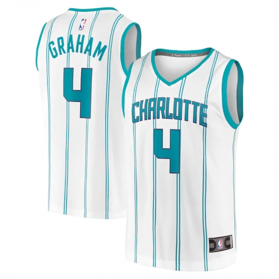 Men's Charlotte Hornets #4 Devonte' Graham Fanatics Branded White 2020-21 Fast Break Replica Jersey - Ujersey