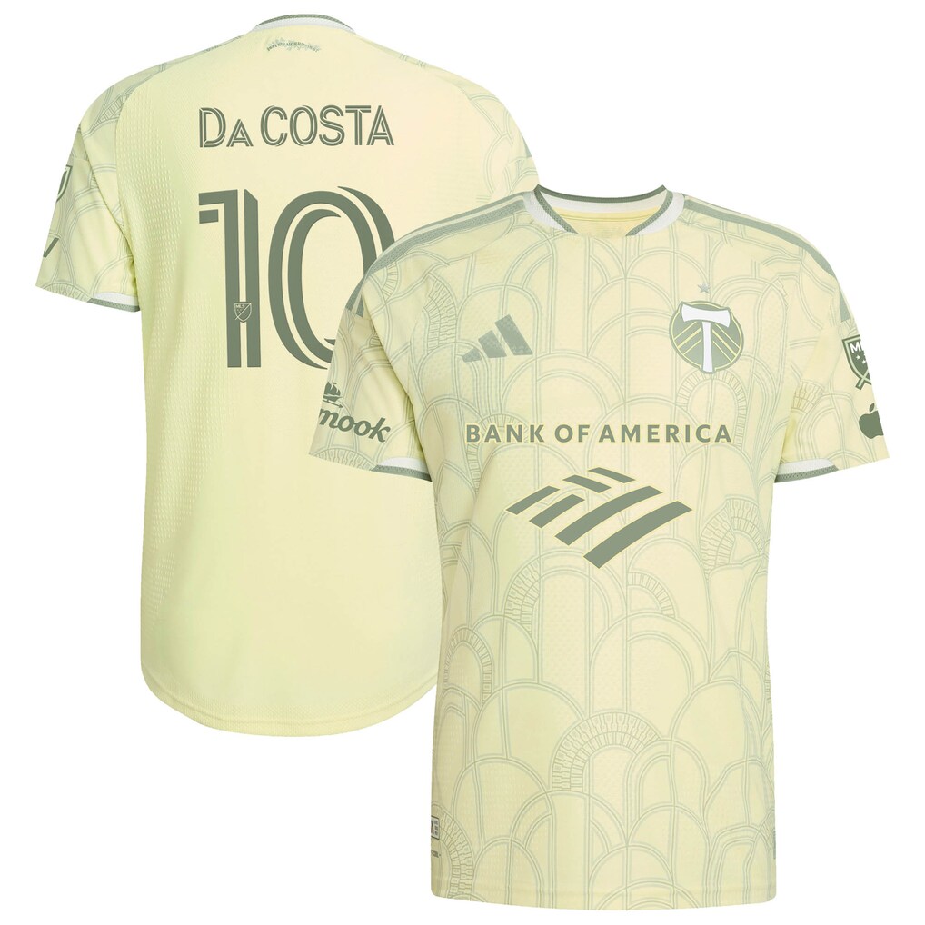Men's Portland Timbers David Da Costa adidas Yellow 2026 Civic Stadium Kit On-Field Authentic Patch Jersey - Ujersey