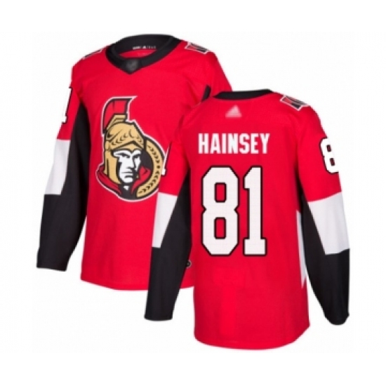 Youth Ottawa Senators #81 Ron Hainsey Authentic Red Home Hockey Jersey - Ujersey