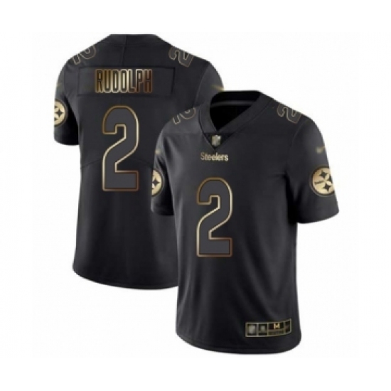 Men's Pittsburgh Steelers #2 Mason Rudolph Black Gold Vapor Untouchable Limited Player Football Jersey - Ujersey