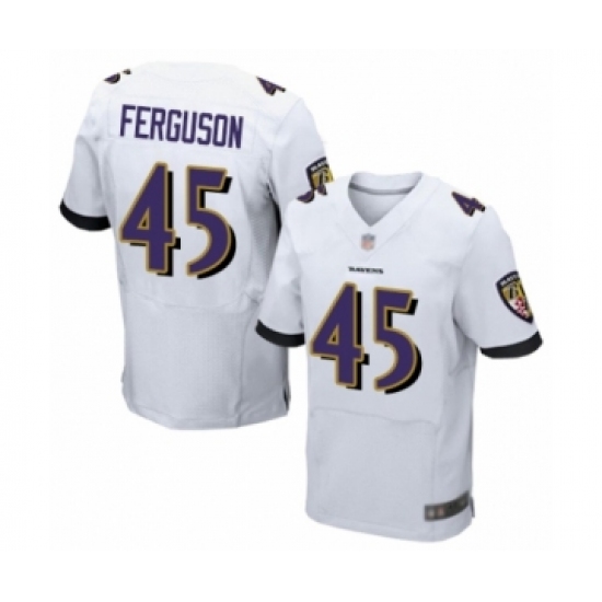 Men's Baltimore Ravens #45 Jaylon Ferguson Elite White Football Jersey - Ujersey