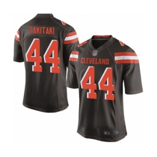 Men's Cleveland Browns #44 Sione Takitaki Game Brown Team Color Football Jersey - Ujersey