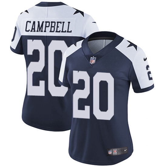 Women's Nike Dallas Cowboys #20 Ibraheim Campbell Navy Blue Throwback Alternate Vapor Untouchable Limited Player NFL Jersey - Ujersey