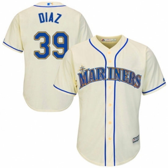 Youth Majestic Seattle Mariners #39 Edwin Diaz Replica Cream Alternate Cool Base MLB Jersey - Ujersey