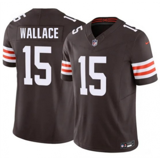 Men's Cleveland Browns #15 Tylan Wallace Brown 2026 F.U.S.E. Vapor Limited Football Stitched Jersey
