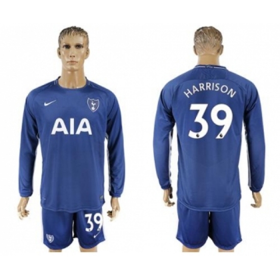 Tottenham Hotspur #39 Harrison Away Long Sleeves Soccer Club Jersey
