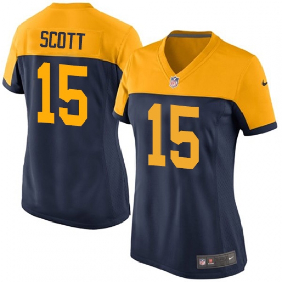 Women's Nike Green Bay Packers #15 JK Scott Limited Navy Blue Alternate NFL Jersey - Ujersey