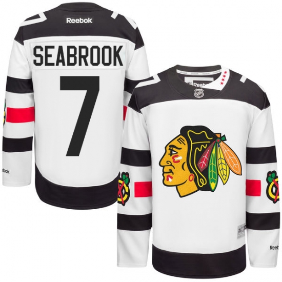 Youth Reebok Chicago Blackhawks #7 Brent Seabrook Premier White 2016 Stadium Series NHL Jersey - Ujersey