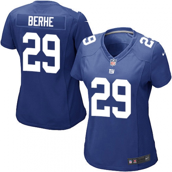Women's Nike New York Giants #29 Nat Berhe Game Royal Blue Team Color NFL Jersey - Ujersey