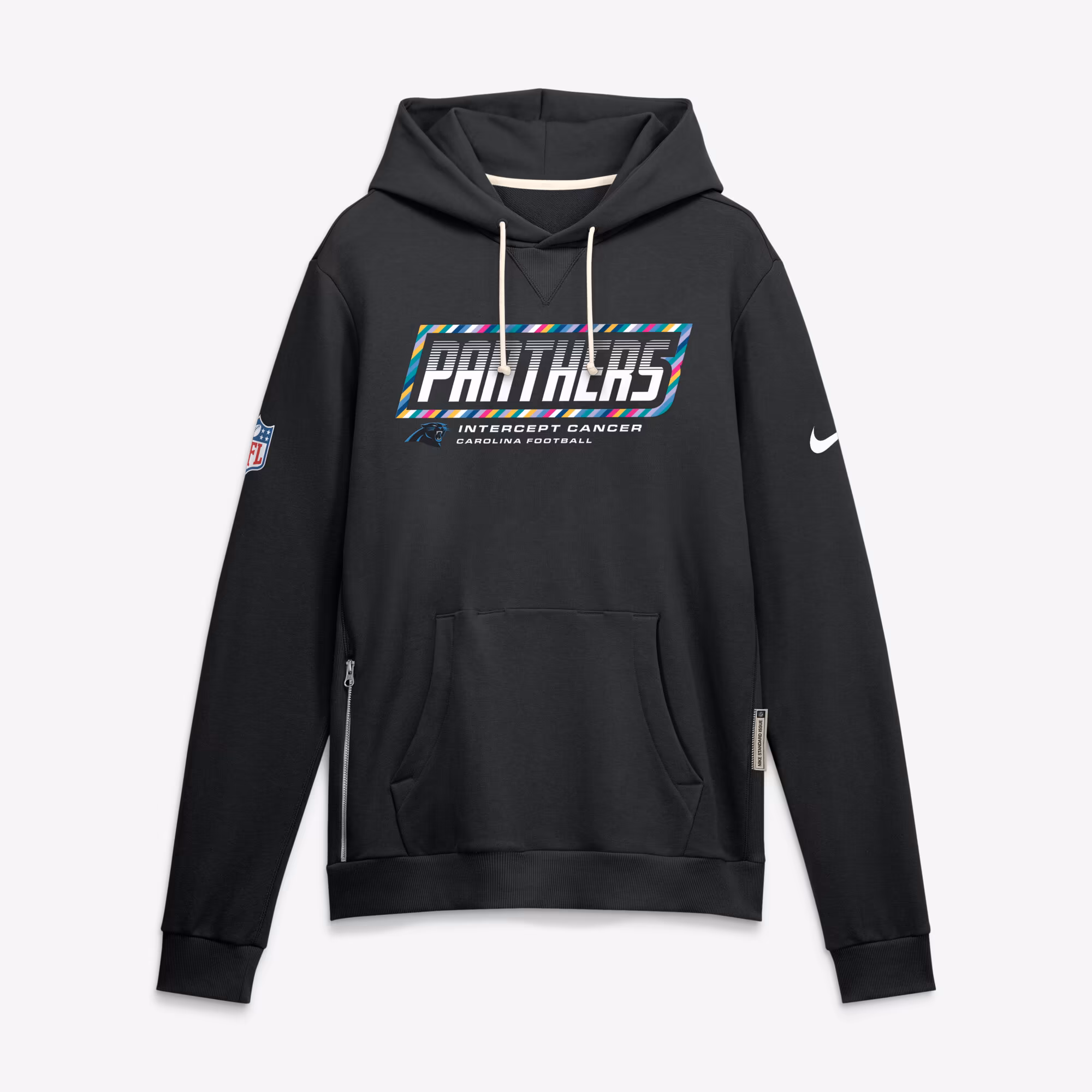 Men's Carolina Panthers Nike Black 2026 NFL Crucial Catch Sideline Standard Issue Dri-FIT Pullover Hoodie - Ujersey
