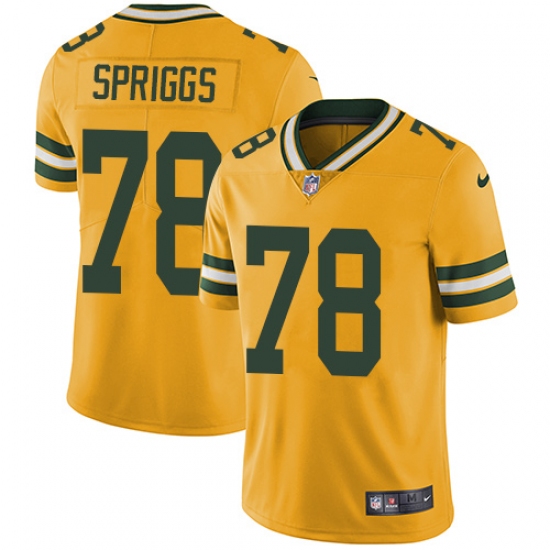 Men's Nike Green Bay Packers #78 Jason Spriggs Limited Gold Rush Vapor Untouchable NFL Jersey - Ujersey