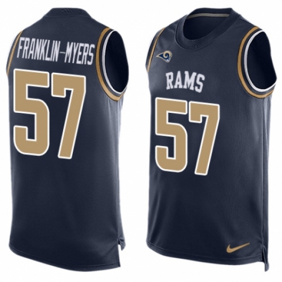 Men's Nike Los Angeles Rams #57 John Franklin-Myers Limited Navy Blue Player Name & Number Tank Top NFL Jersey