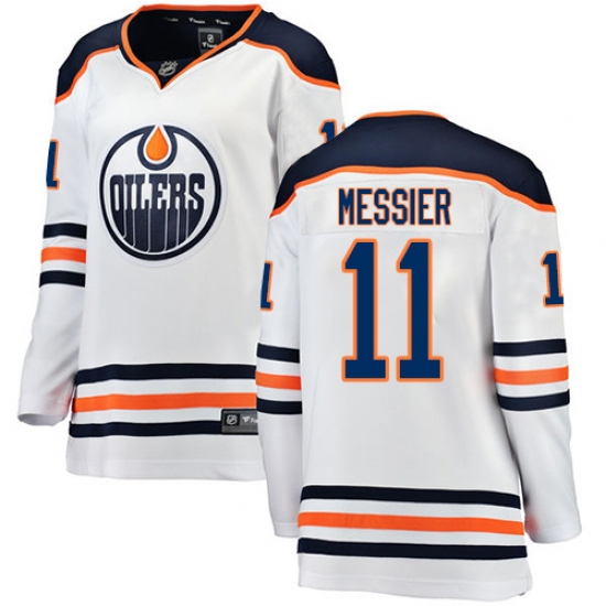 Women's Edmonton Oilers #11 Mark Messier Authentic White Away Fanatics Branded Breakaway NHL Jersey - Ujersey