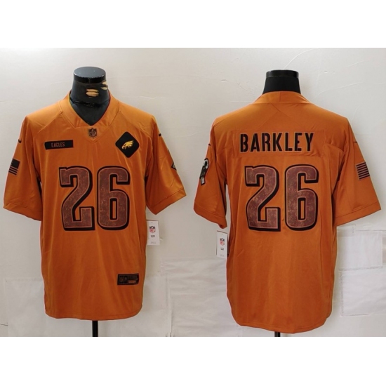 Men's Philadelphia Eagles #26 Saquon Barkley Limited Brown 2023 Salute To Service Jersey - Ujersey