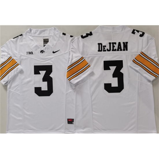 Men's Iowa Hawkeyes #3 Cooper DeJean White F.U.S.E. Stitched Jersey - Ujersey